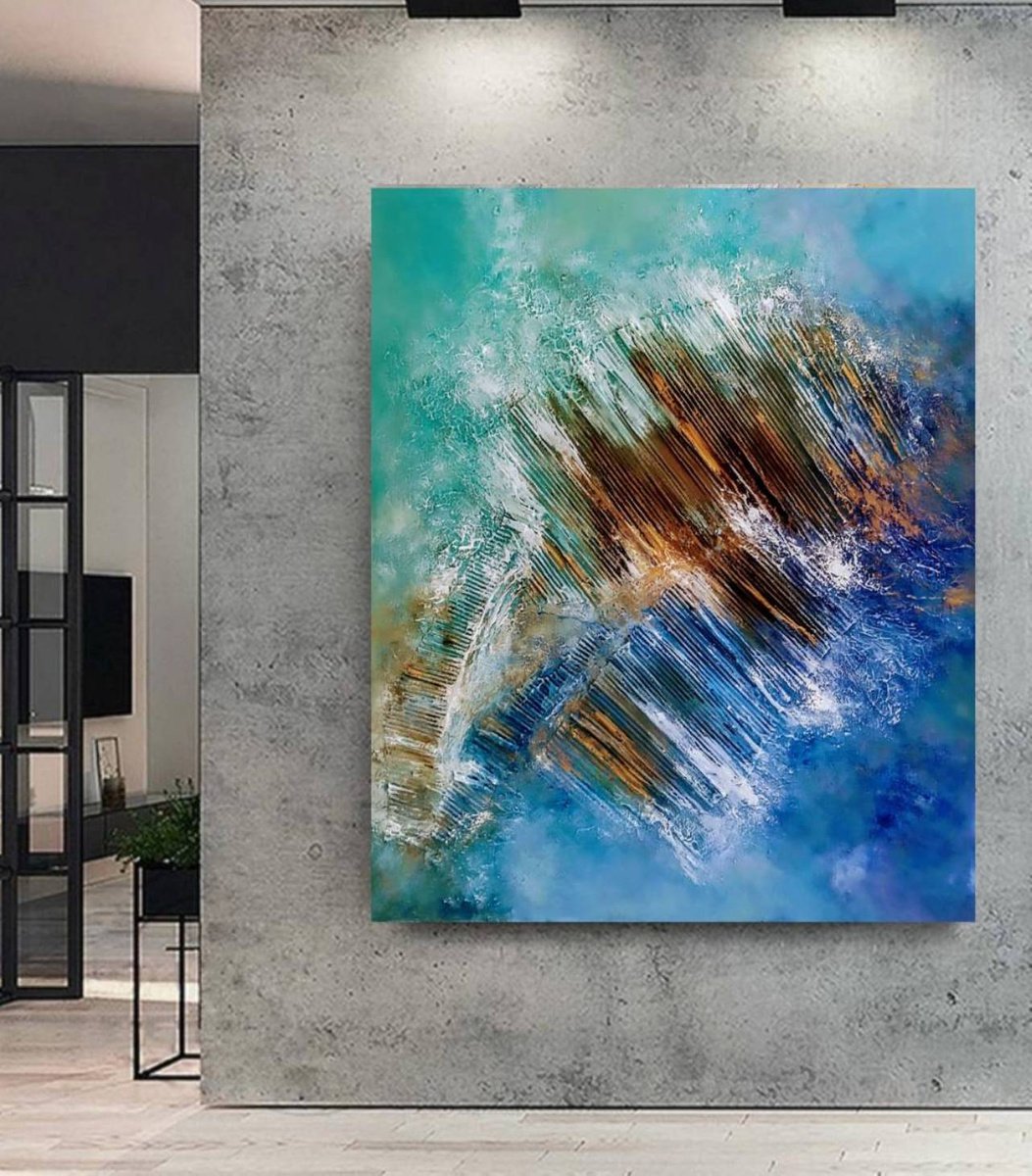 Thailand 100x120cm Abstract Textured Painting by Alexandra Petropoulou