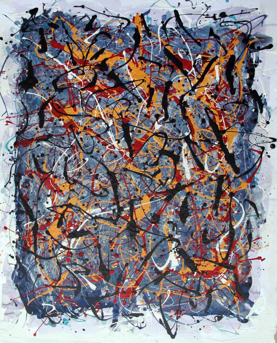 Organic Abstract Painting By John Sharp, 34 X 43, Readymade Bed, Original Artwork