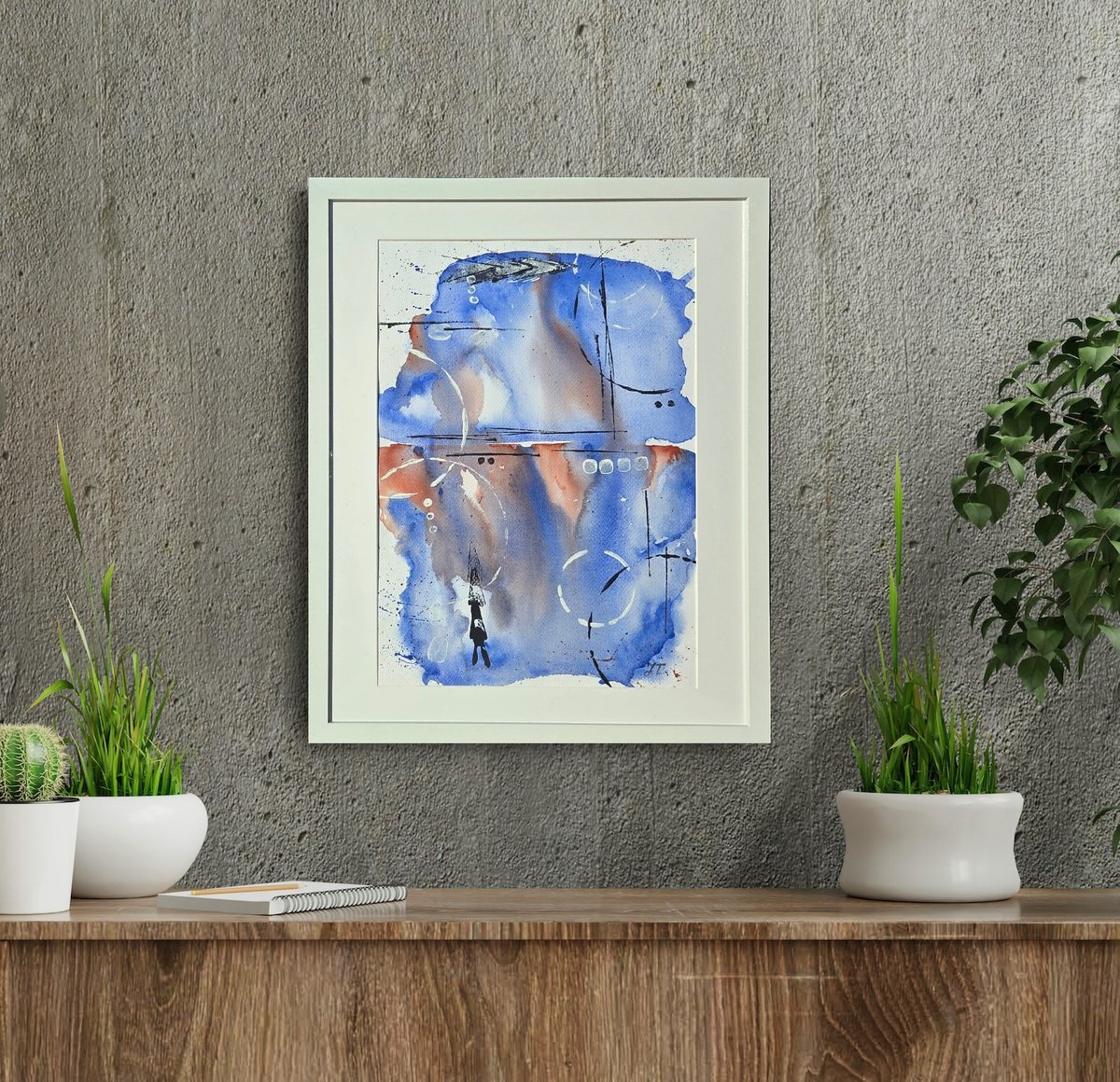 Abstract Watercolour , Traces Ii (Course Corrections) By Jenny Tsoneva, 17 X 21, Artwork For Sale On Artfinder