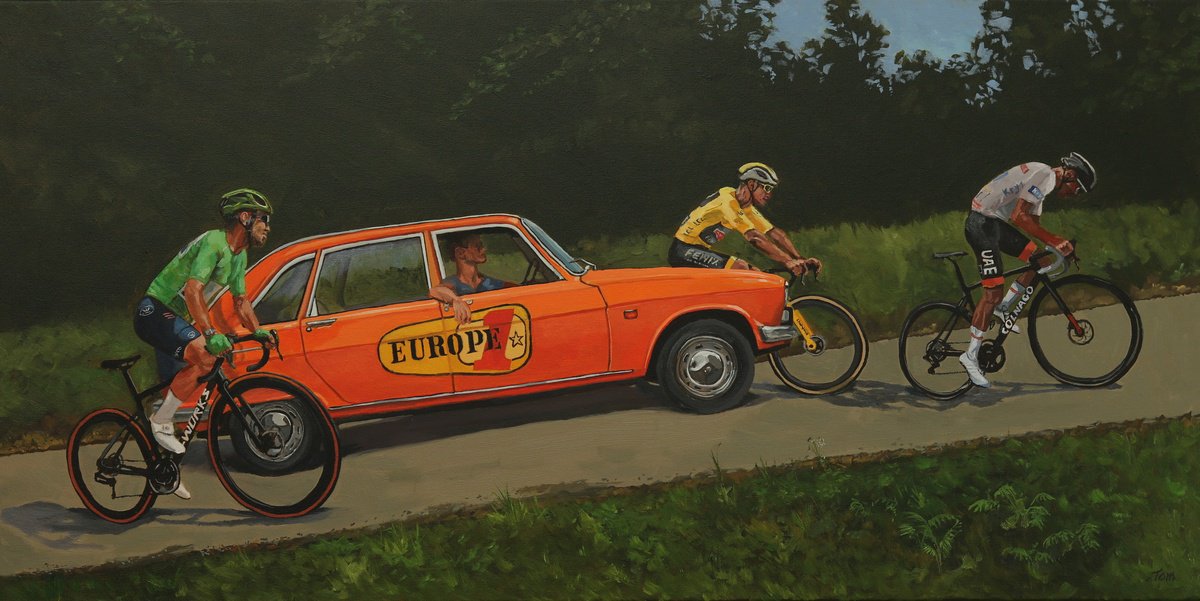 Transport Oil Painting By Tom Clay, 39 X 20", Tour De Force, Original Artwork