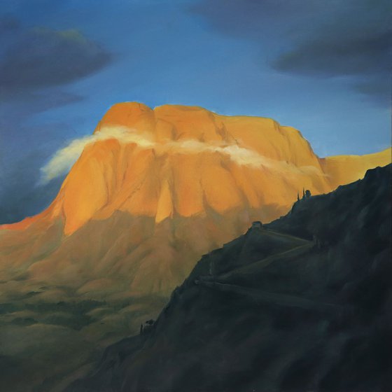 Kotor mount at sunset
