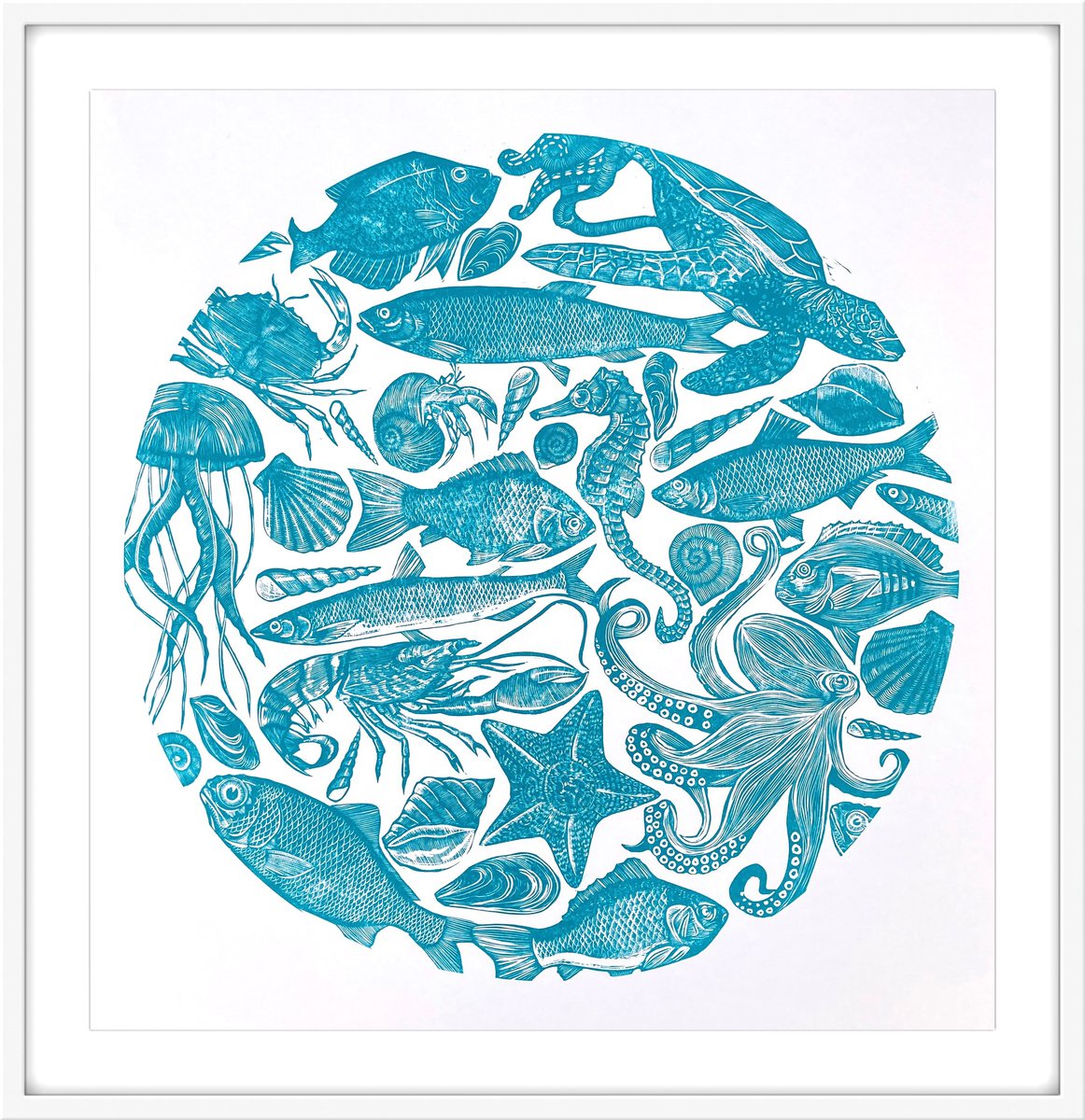 Linocut , Porthole By Amy Cundall, 27 X 27, Artwork For Sale On Artfinder
