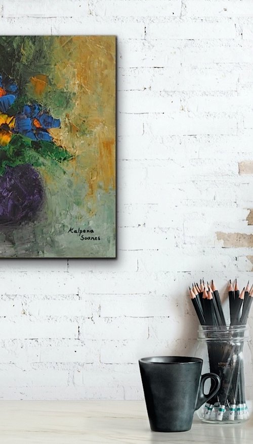 Blue Autumn Flowers by Kalpana Soanes
