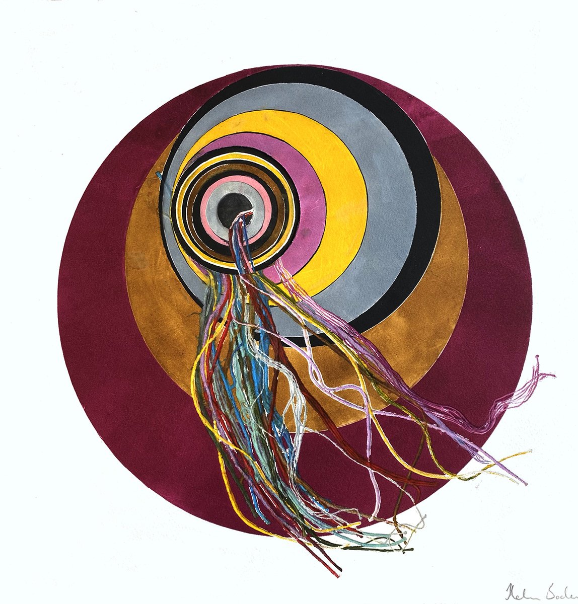 Abstract Limited Edition Print By Helen Boden, 15 X 15, Jazz Strings Ii, Original Artwork