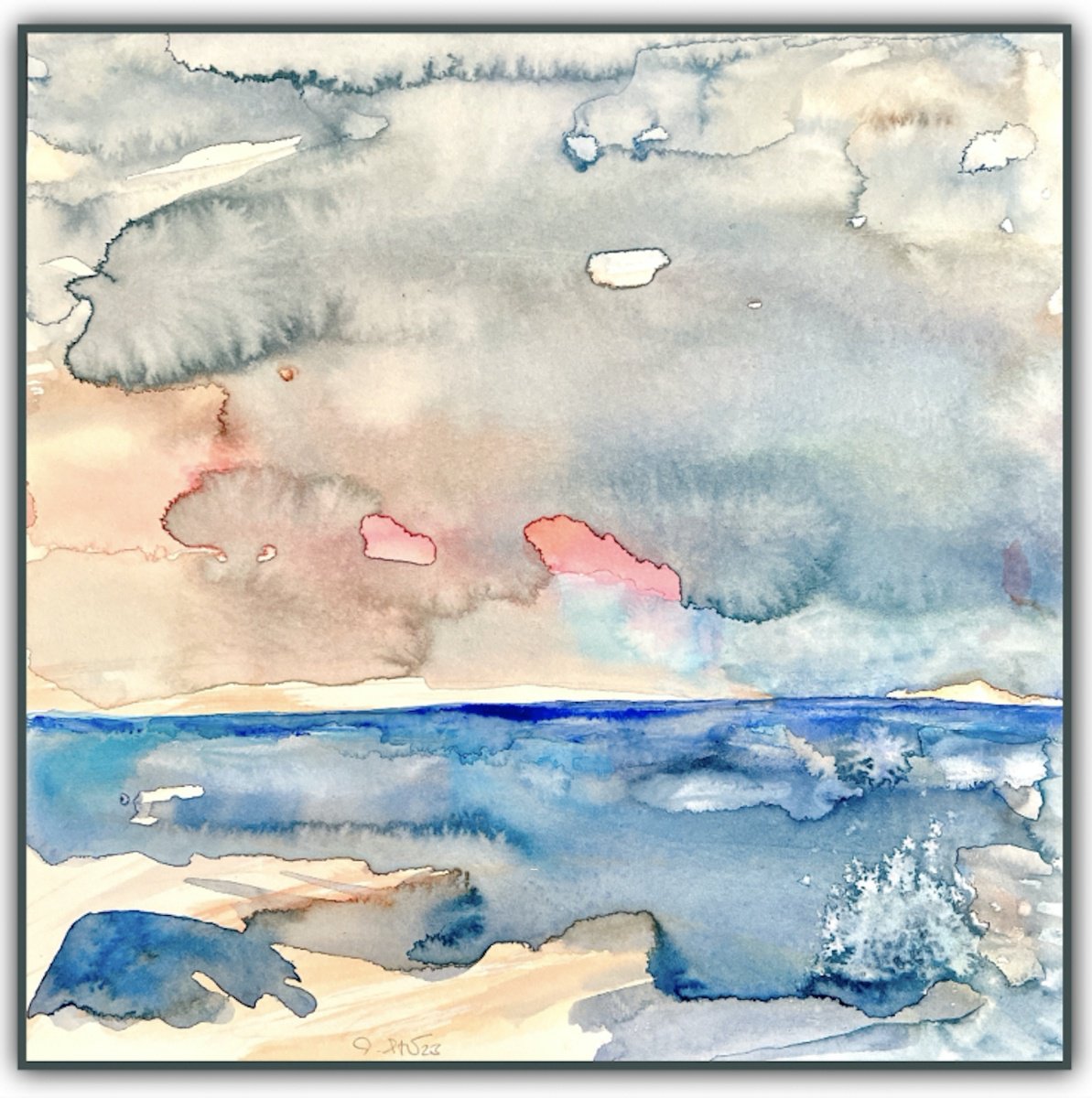 Abstract Landscape Watercolour By Gesa Reuter, 12 X 12, Hey Baby, It