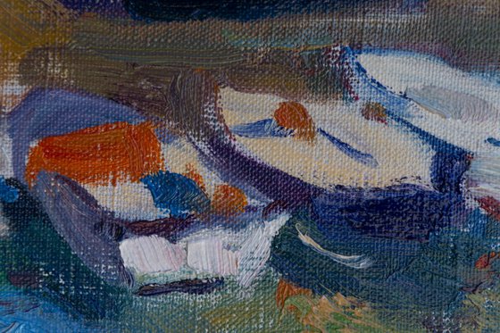 Boats – Original Oil Landscape Painting