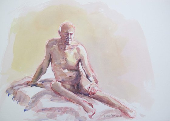 seated male nude