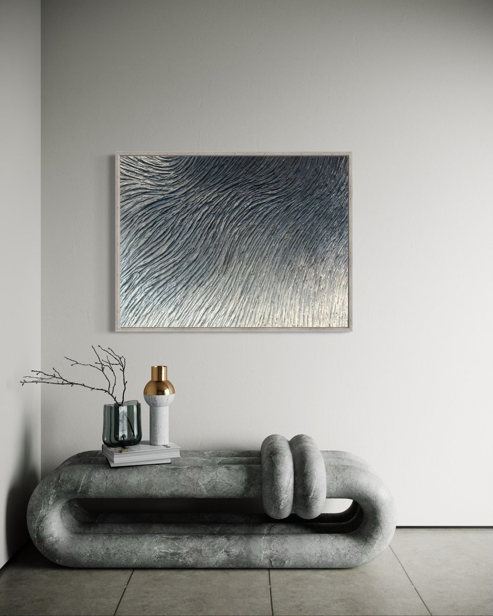 Abstract Acrylic Painting By Daniela Pasqualini, 42 X 32, Ethernal Streams, Original Artwork