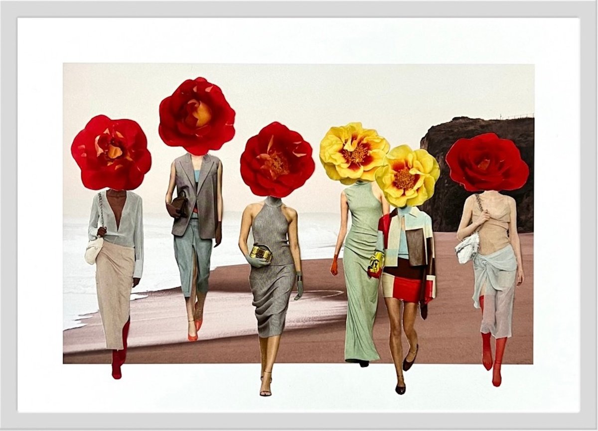 Urban And Pop Portrait Collage By Angelika Millmaker, 12 X 8, Catwalk, Original Artwork