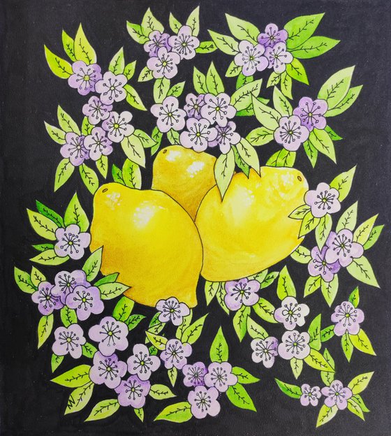 Lemons and flowers.