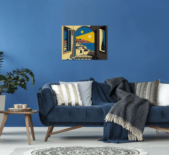 Evening in Santorini (inspired by Roy Lichtenstein) |  23,5"x31,5" (60x80 cm)