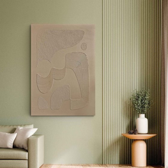 "Brown Bay" Abstract high textured art