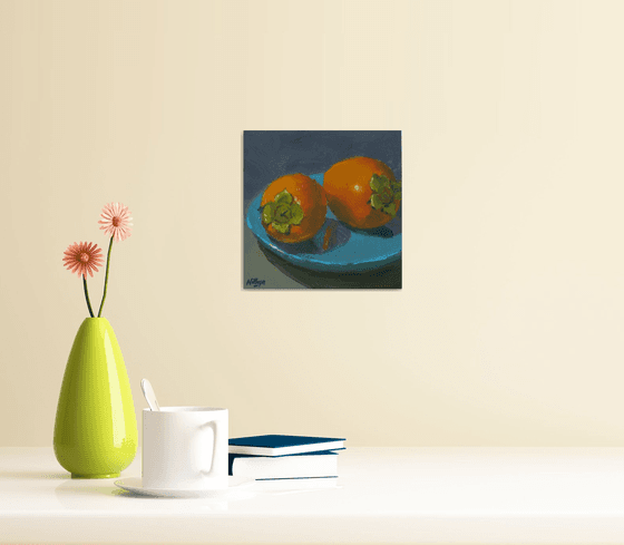 Small Painting - Pair of Persimmons! - Kitchen Decor, Home Decor