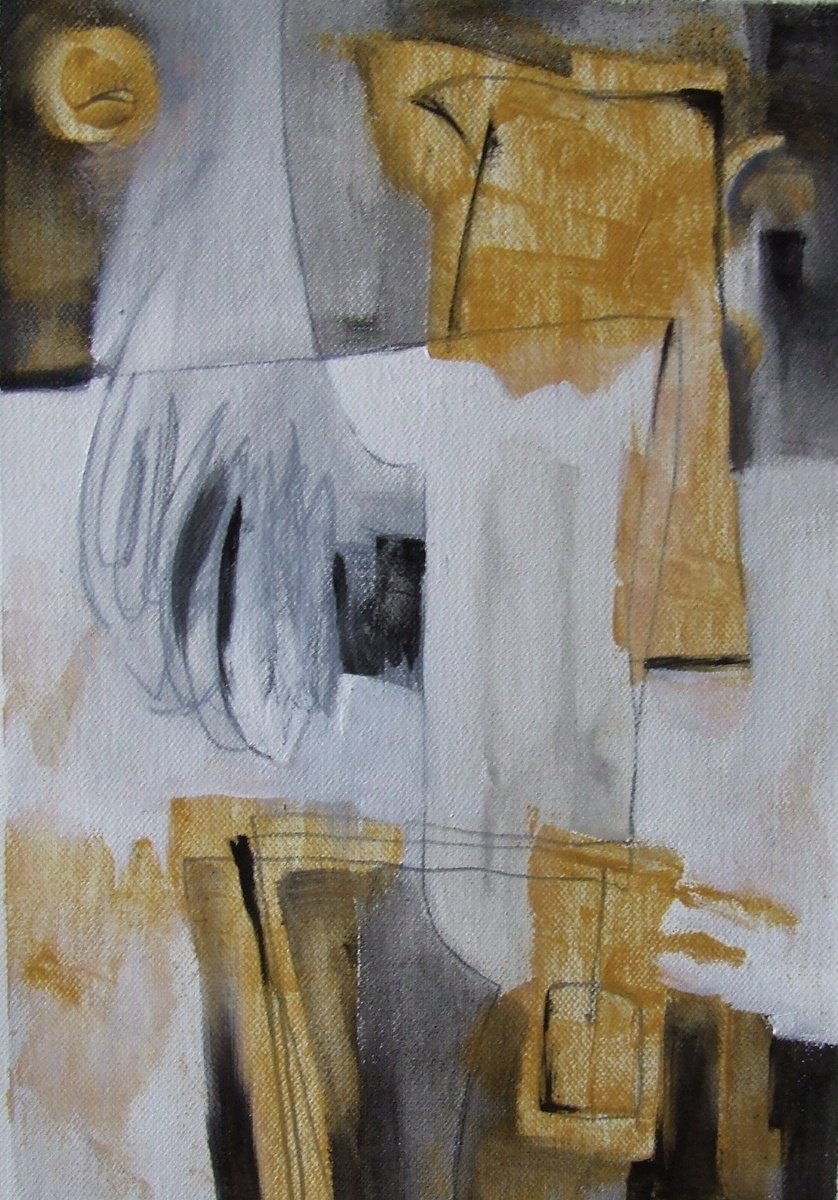 Abstract Oil Painting By Csaba Csendes, 8 X 11, Mar A Team Is Elfogyott, Original Artwork