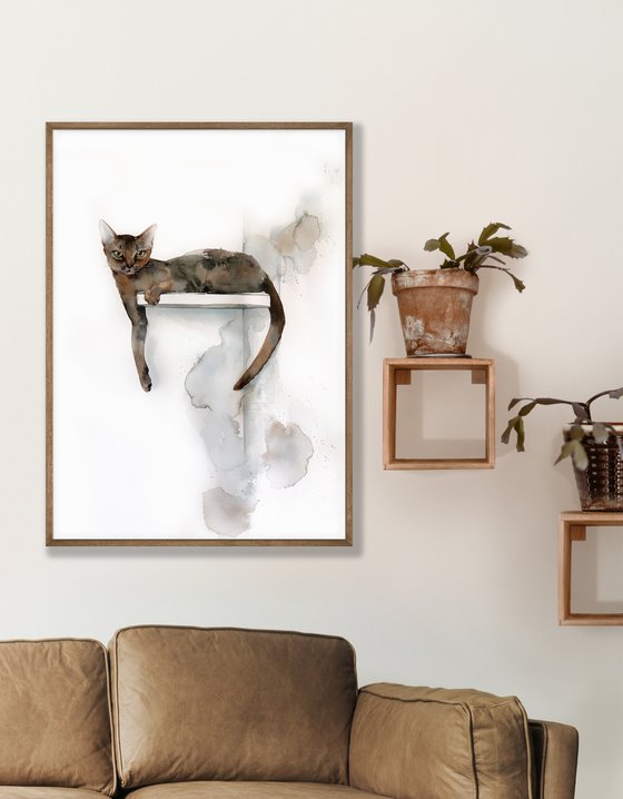 Abyssinian Cat Painting - Perfect Place