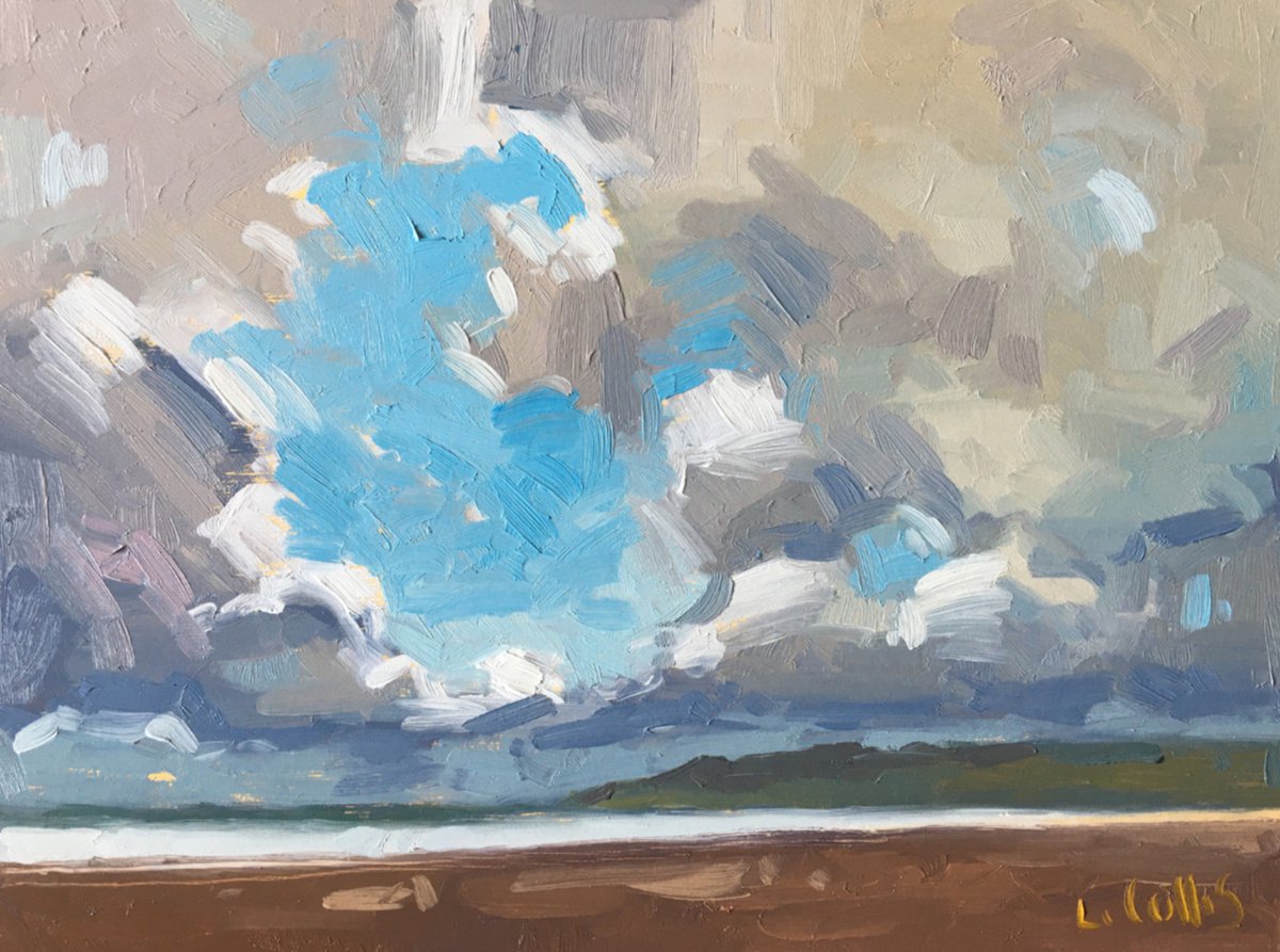 Storm Clouds Over Headland by Louise Collis
