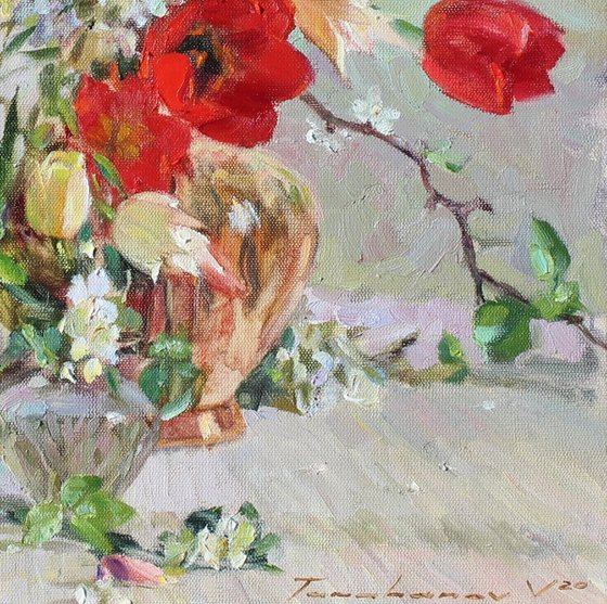 Still life with spring flowers