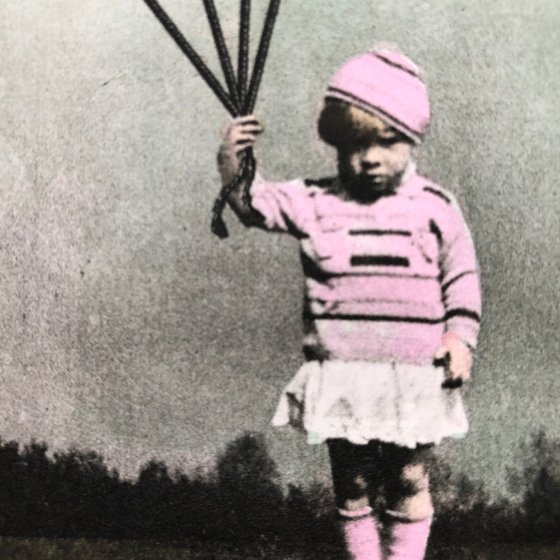 The Girl and The Balloon - hand colored