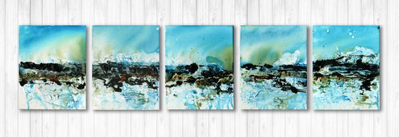 Dancing In The Mystic - 5 Mixed Media Paintings by Kathy Morton Stanion