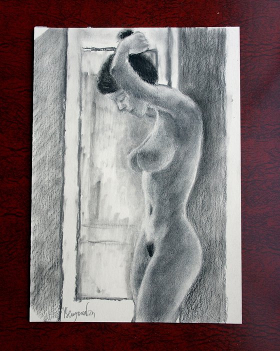 Female Figure 44 Charcoal Sketch