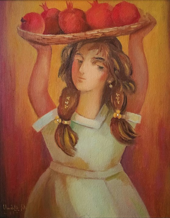 Girl with Pomegranates