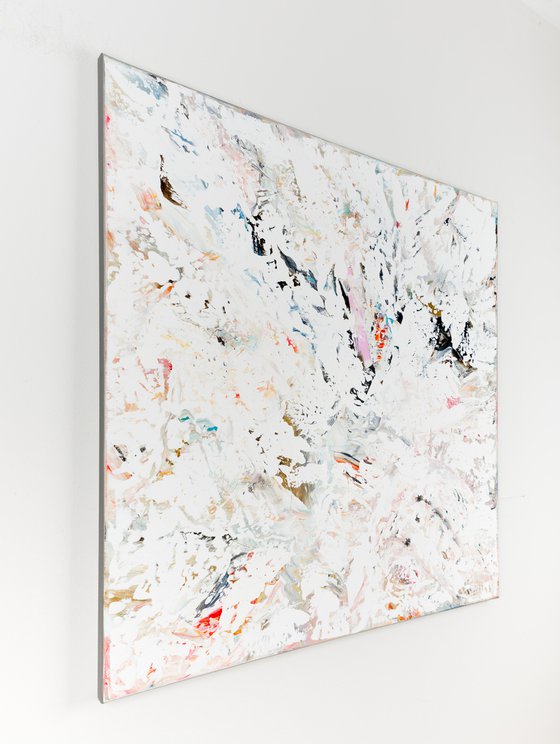 White abstract painting SJ411