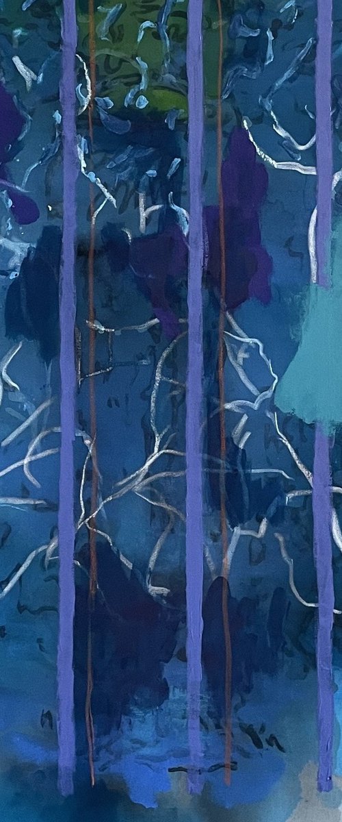 Abstract Face in blue by Gela MIKAVA