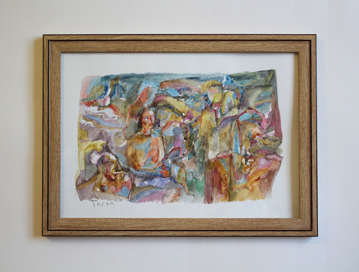 Abstract Watercolour , Flirting By Taron Khachatryan, 12 X 9, Artwork For Sale On Artfinder