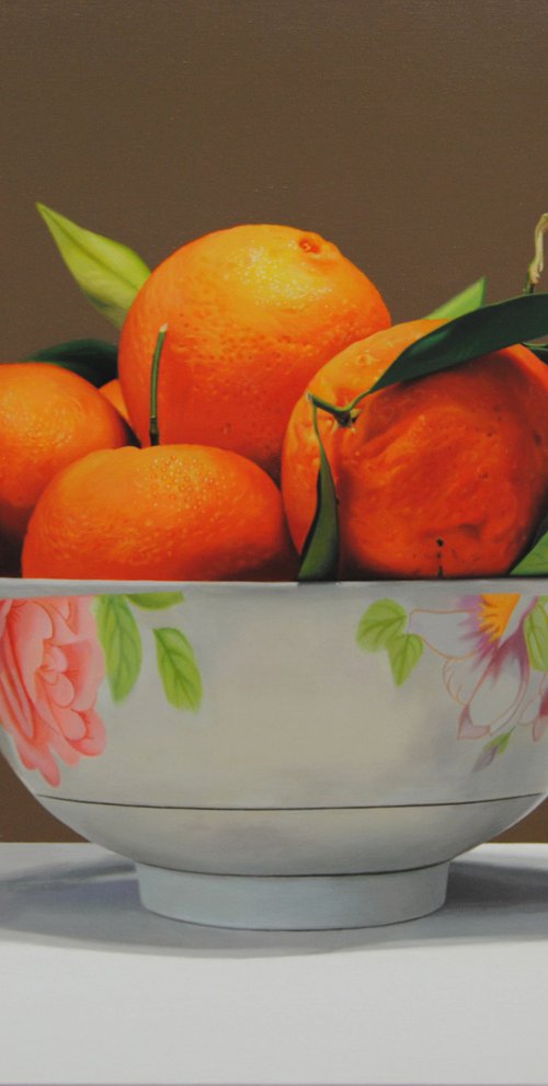 Tangerines , Original oil on canvas painting by Valeri Tsvetkov