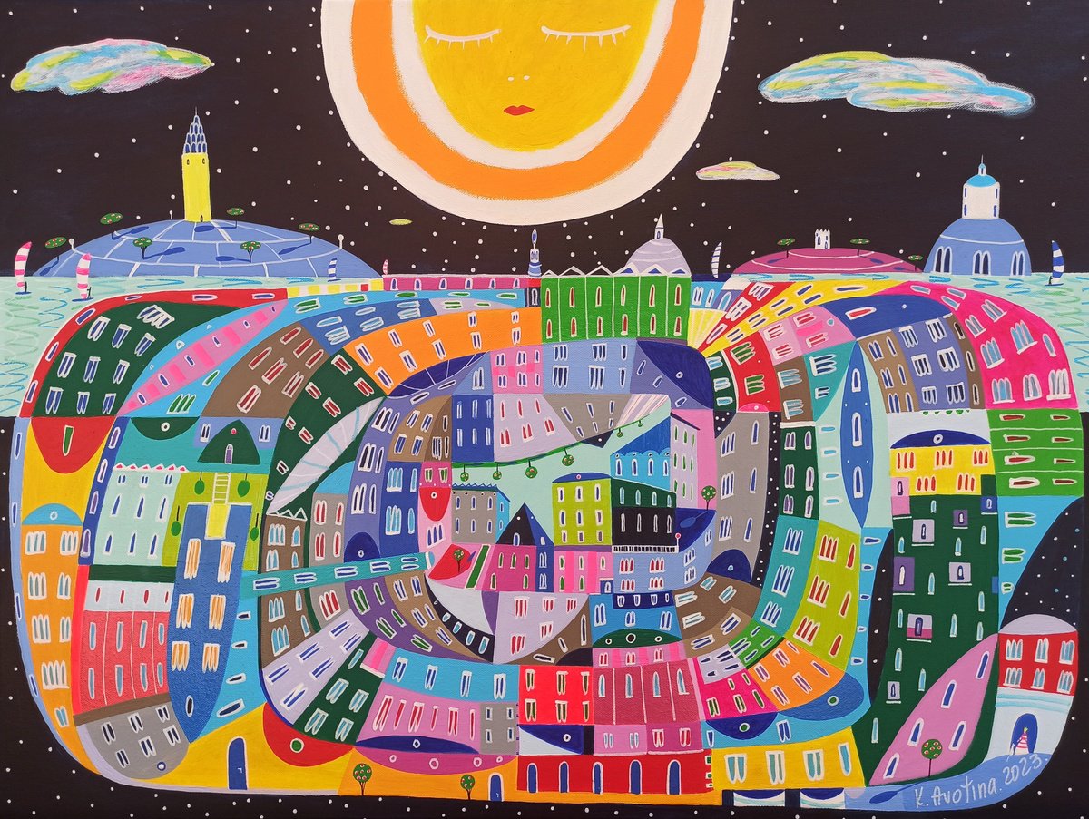 Impressionistic Landscape Acrylic Painting By Katrina Avotina, 31 X 24", My Kingdom, Original Artwork