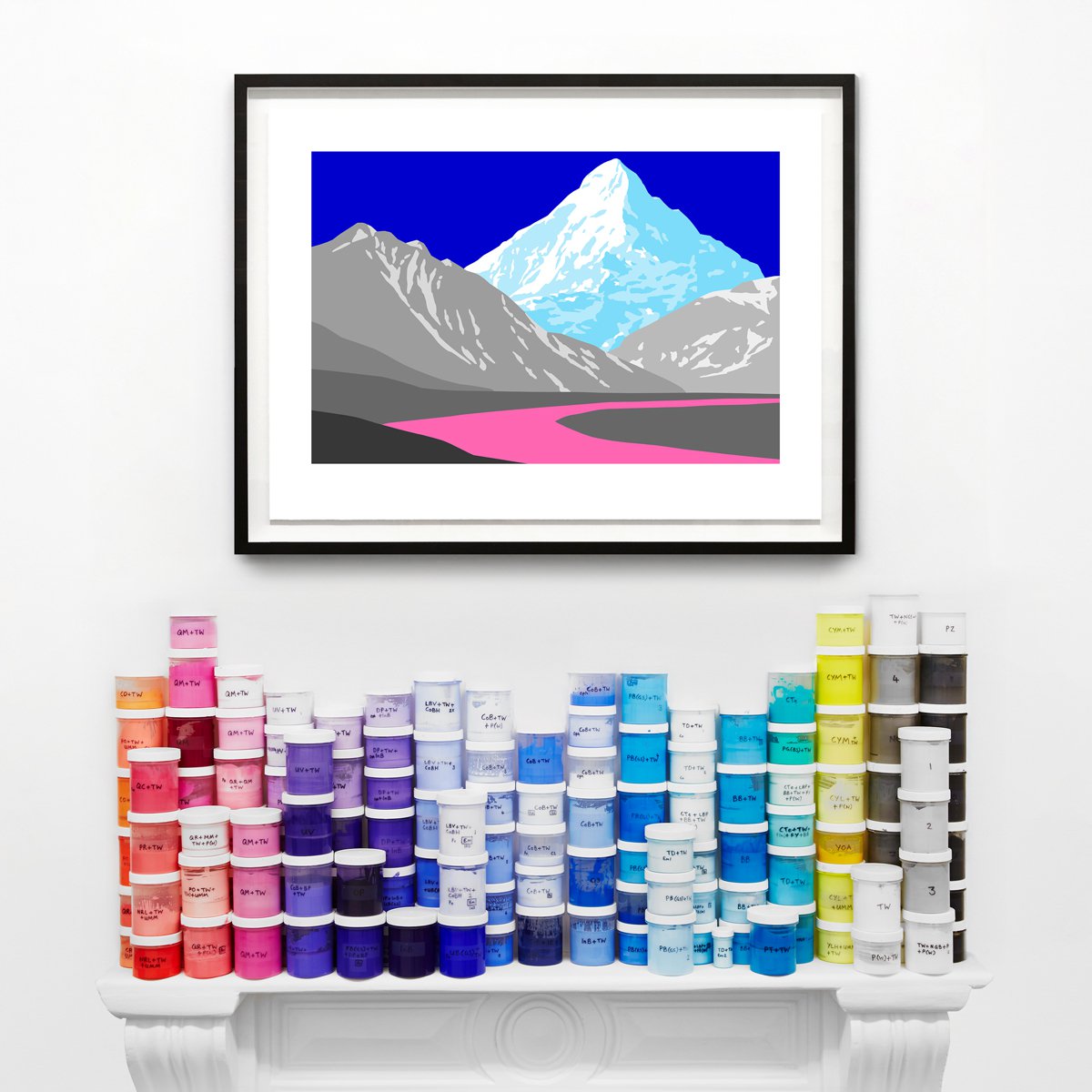 Graphic Landscape Print By David Wightman, 31 X 23, Frances Ii, Original Artwork