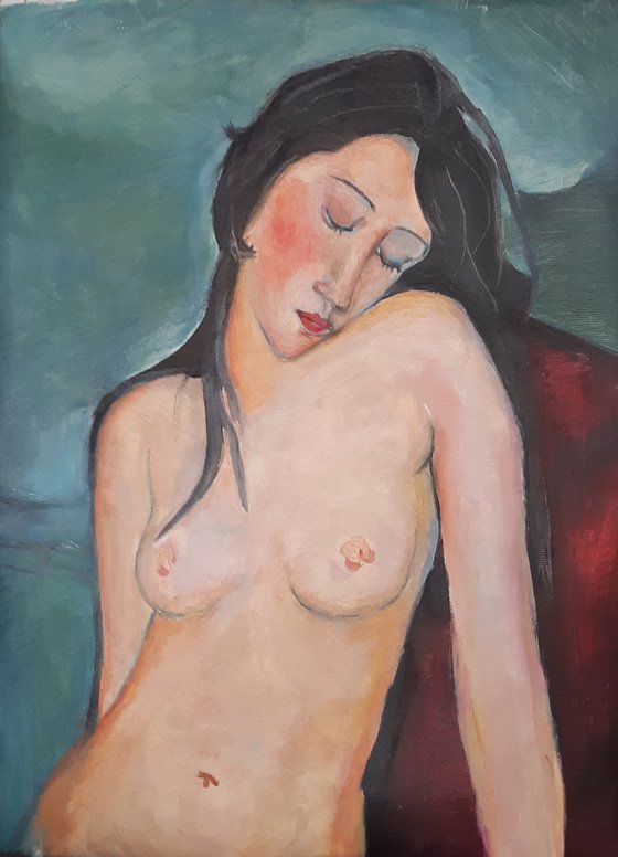 Female nude portrait /iris tree/ Amedeo Modigliani