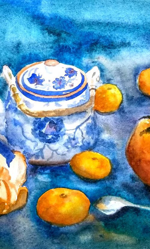 Blue still life by Ann Krasikova