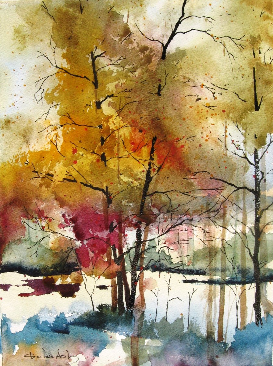 Autumn Colors 2 - Original Watercolor Painting by CHARLES ASH