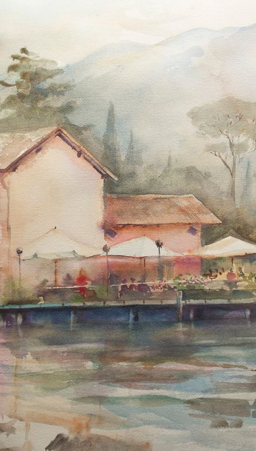 Cafe “Punta Lido”. Garda Lake by Irina Bibik-Chkolian