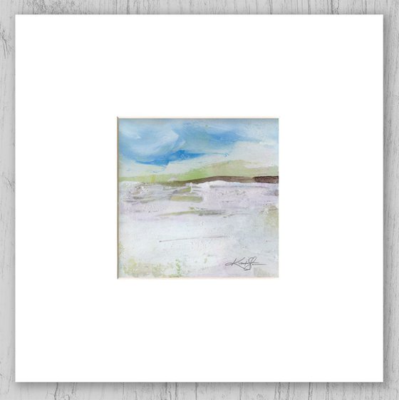 Serene Dream 2019 - 10 - Mixed Media Abstract Landscape / Seascape Painting in mat by Kathy Morton Stanion