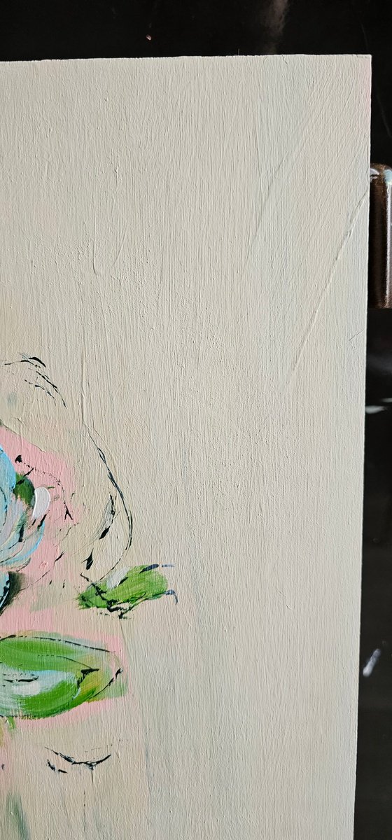 Abstract white rose on delicate soft white