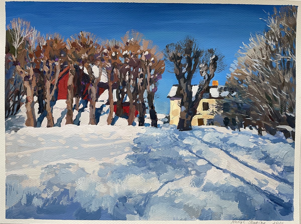 Impressionistic Painting , Joyful February By Nadezda Stupina, 19 X 14, Artwork For Sale On Artfinder