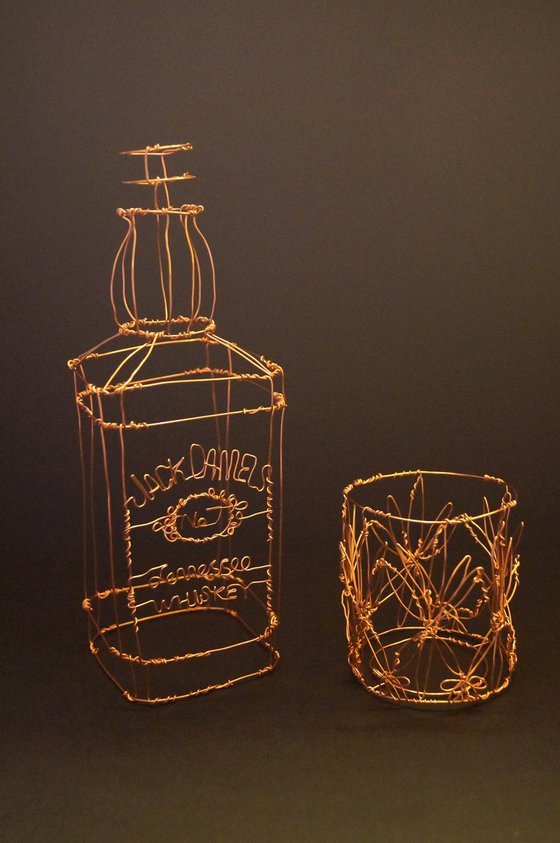 Jack Daniels Wire Sculpture
