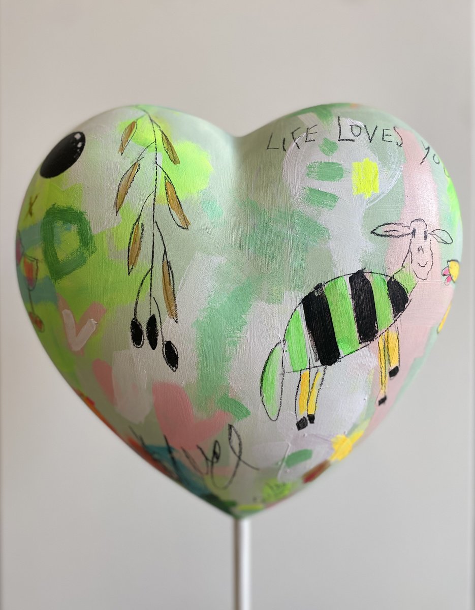 Expressive Landscape Sculpture By Bea Schubert, 12 X 23, Life Loves You No.11, Original Artwork