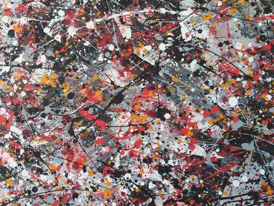 Modern JACKSON POLLOCK style ACRYLIC on CANVAS by M.Y.