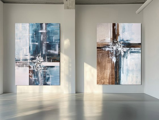 Currents Through Structure diptych