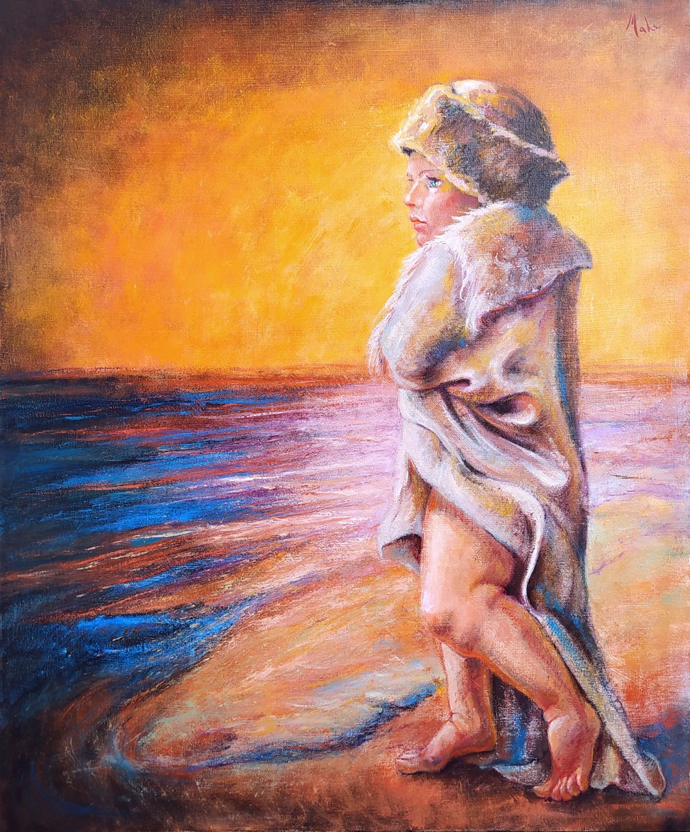 Expressive Landscape Oil Painting By Isabel Mahe, 24 X 29, Hymn To The Sea, Original Artwork