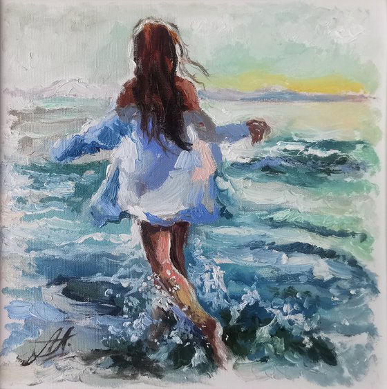 Sea women painting, Woman art