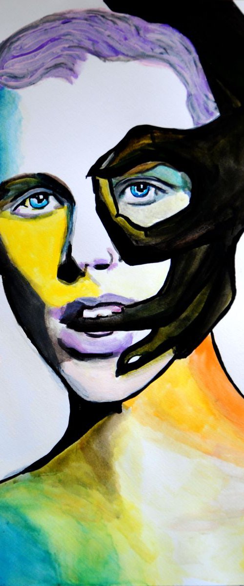 Portrait of a young guy / 51 X 36 cm by Alexandra Djokic