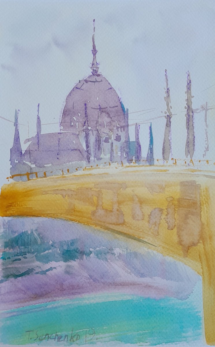 Impressionistic Watercolour , Budapest. By Tanya Sun, 12 X 16, Artwork For Sale On Artfinder
