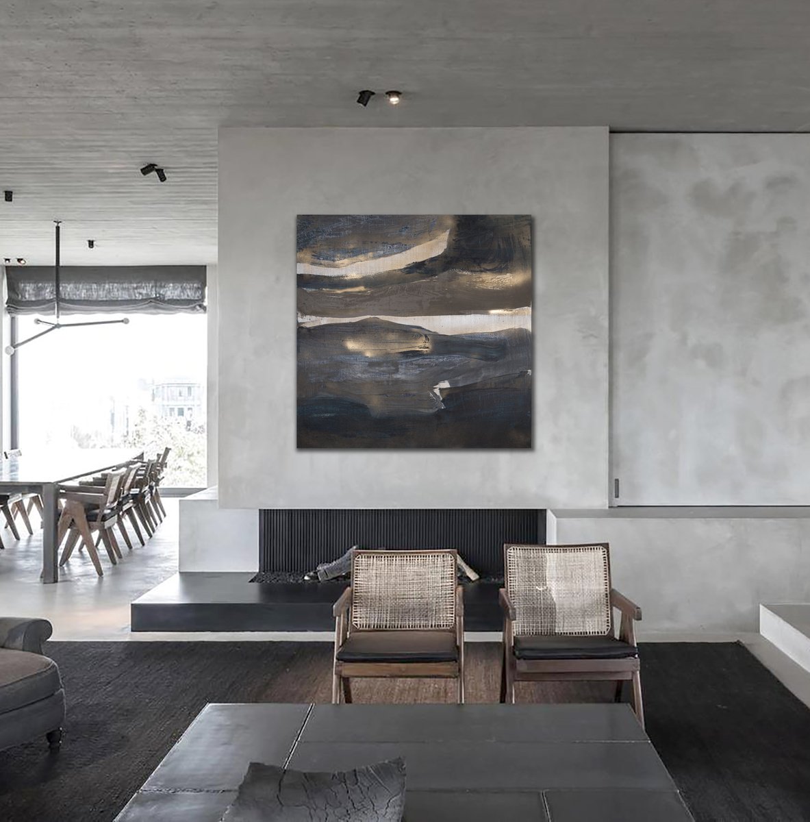 Abstract Acrylic Painting By Rokas Berziunas, 55 X 55", No. 20 - 03 (140 X 140 Cm ), Original Artwork