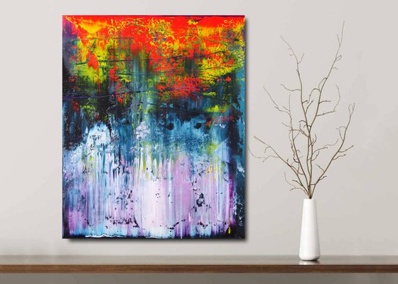 50x40 cm  Red Purple Abstract Painting Original Oil Painting Canvas Art