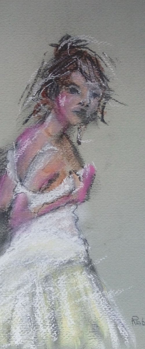 Charcoal and pastel sketch #00421 by Rosalind Roberts