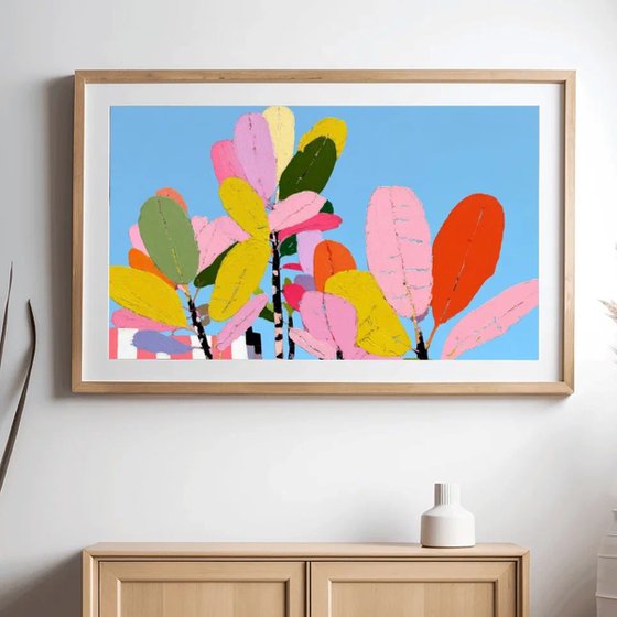 Dancing Leaves in a Quiet Blue Sky